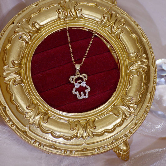 Collier pendentif "Collection Ourson Mignon" - plaqué Or 14k